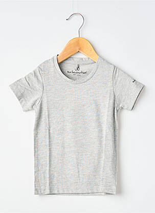 Tricou croială dreaptă mâneci scurte gri MA LOCOMOTION băiat