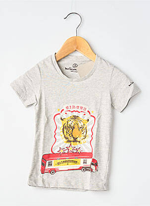 Tricou serigrafie flockată mâneci scurte gri MA LOCOMOTION băiat