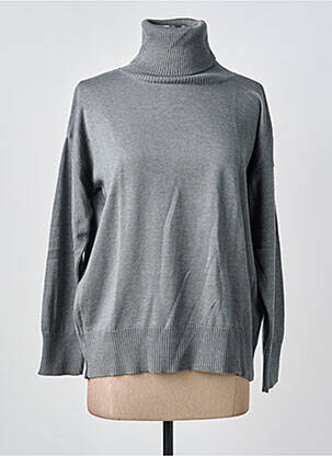 Pulover cu guler înalt gri COULEURS DU TEMPS femeie