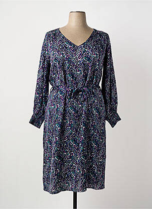 Rochie midi imprimeu fantezie mâneci lungi violet LA FIANCÉE femeie