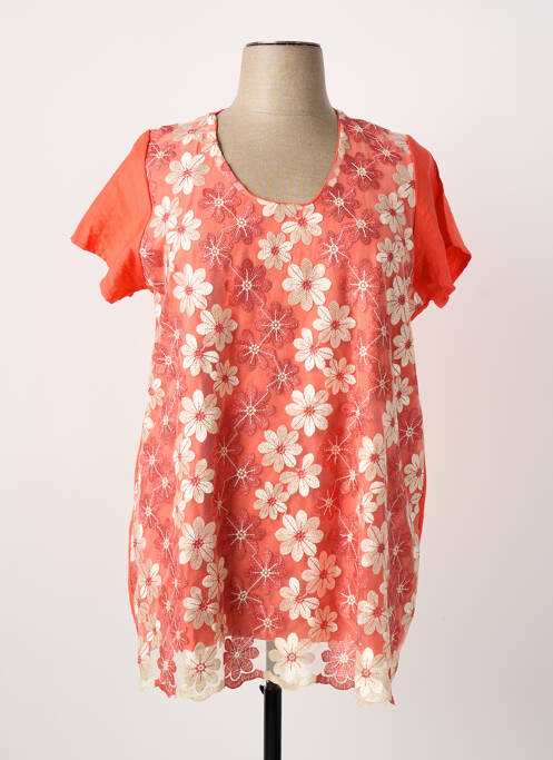 Tunică mâneci scurte portocaliu POISSONS BLANCS femeie