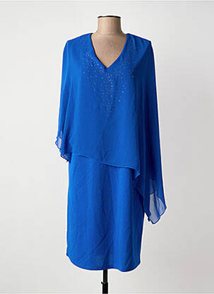 Rochie midi mâneci scurte mâneci scurte albastru UNICA PLUS femeie
