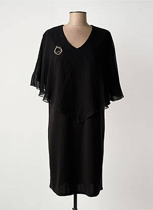 Rochie midi mâneci scurte mâneci scurte negru UNICA PLUS femeie