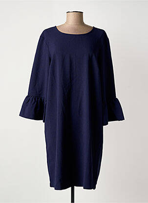Rochie midi mâneci 3/4 mâneci 3/4 albastru IMITZ femeie