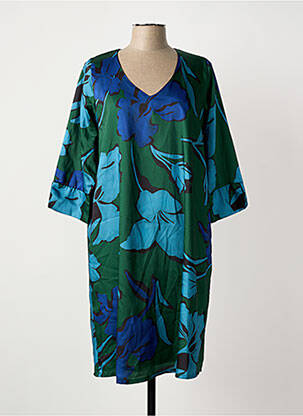 Rochie midi mâneci 3/4 mâneci 3/4 albastru POISSONS BLANCS femeie
