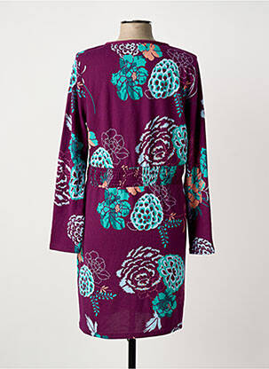 Rochie midi imprimeu fantezie mâneci lungi violet LA FIANCÉE femeie