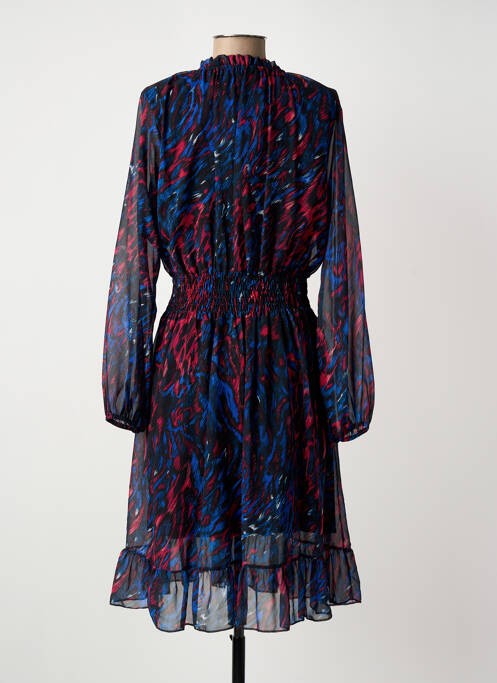 Rochie midi imprimeu fantezie mâneci lungi negru COULEURS DU TEMPS femme