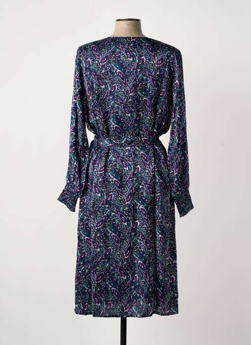 Rochie midi imprimeu fantezie mâneci lungi albastru LA FIANCÉE femme