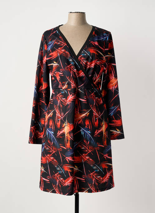 Rochie midi imprimeu fantezie mâneci lungi negru SMASHED LEMON femme