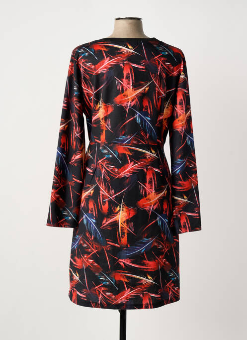 Rochie midi imprimeu fantezie mâneci lungi negru SMASHED LEMON femme