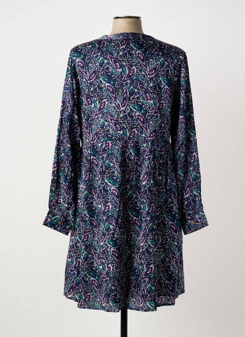 Rochie midi imprimeu fantezie mâneci lungi albastru LA FIANCÉE femme