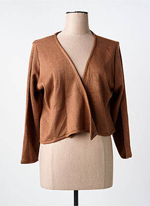 Vestă cu mâneci lungi maro POISSONS BLANCS femeie