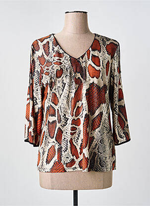 Tricou mâneci 3/4 mâneci 3/4 maro JULIE GUERLANDE femeie