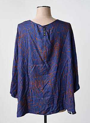 Tricou imprimeu fantezie mâneci 3/4 albastru POISSONS BLANCS femeie