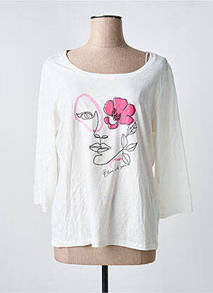 Tricou mâneci 3/4 mâneci 3/4 alb JULIE GUERLANDE femeie