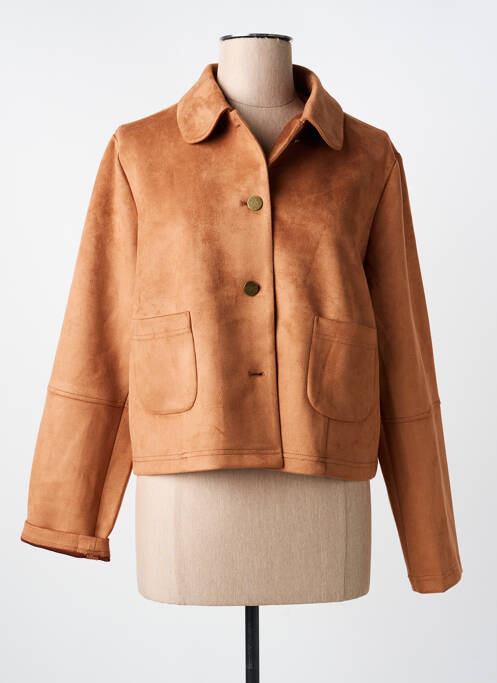 Jachete casual țesătură suedină maro JULIE GUERLANDE femme