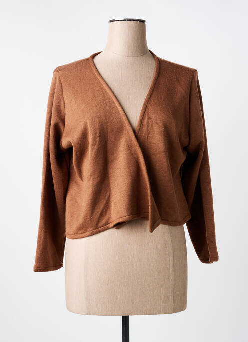 Vestă cu mâneci lungi maro POISSONS BLANCS femeie