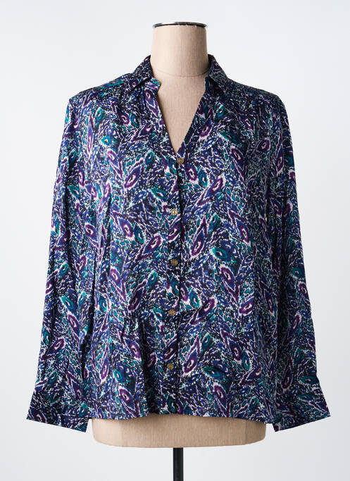 Cămașă imprimeu fantezie mâneci lungi albastru LA FIANCÉE femme