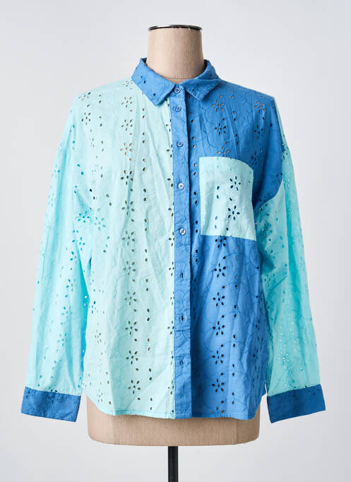 Cămașă croială dreaptă mâneci lungi albastru C'EST BEAU LA VIE femme