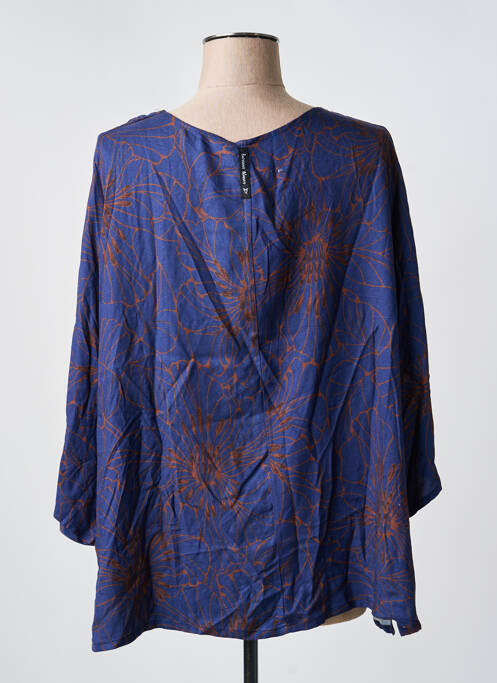 Tricou mâneci 3/4 mâneci 3/4 albastru POISSONS BLANCS femme