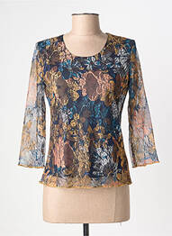 Top guler rotund mâneci 3/4 albastru CHRISTINE LAURE femme