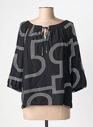 Bluză țesătură poplin mâneci 3/4 negru STREET ONE femeie