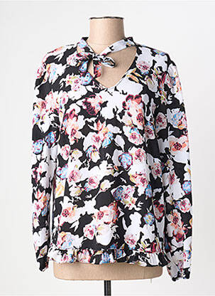 Bluză imprimeu floral mâneci lungi negru IMITZ femeie