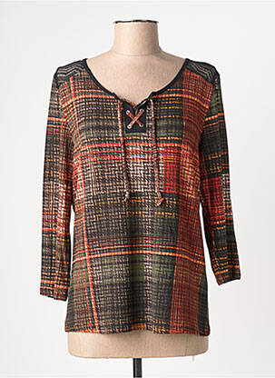 Tricou mâneci 3/4 mâneci 3/4 portocalie CHRISTINE LAURE femeie