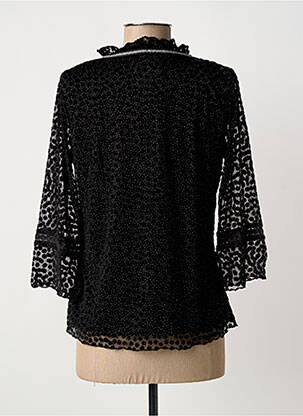 Top croială cambrată mâneci 3/4 negru CHRISTINE LAURE femme