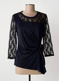 Top elasticitate mâneci 3/4 albastru CHRISTINE LAURE femme