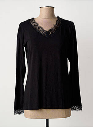 Top elasticitate mâneci lungi negru BARILOCHE femeie