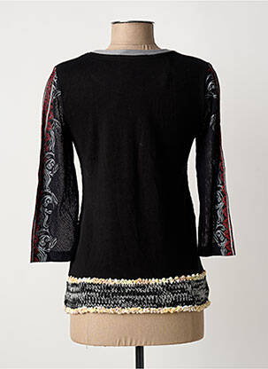 Top țesătură jersey mâneci 3/4 negru CHRISTINE LAURE femeie