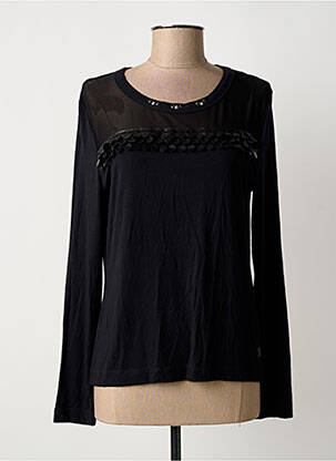 Top țesătură jersey mâneci lungi negru HBT femeie