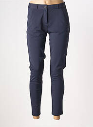 Pantalon 7/8 închidere cu fermoar sub clapetă cu nasturi albastru HBT femme