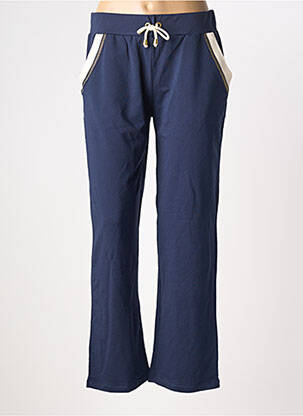 Pantalon drept talie elastică albastru KALISSON femeie