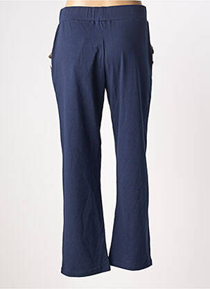 Pantalon drept talie elastică albastru KALISSON femeie