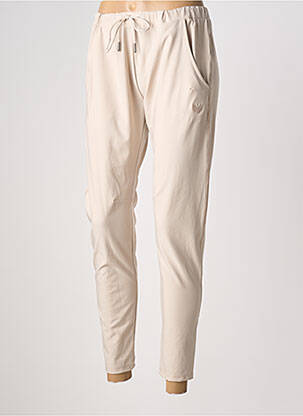 Pantalon slim talie elastică bej HBT femeie