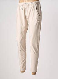Pantalon slim talie elastică bej HBT femme