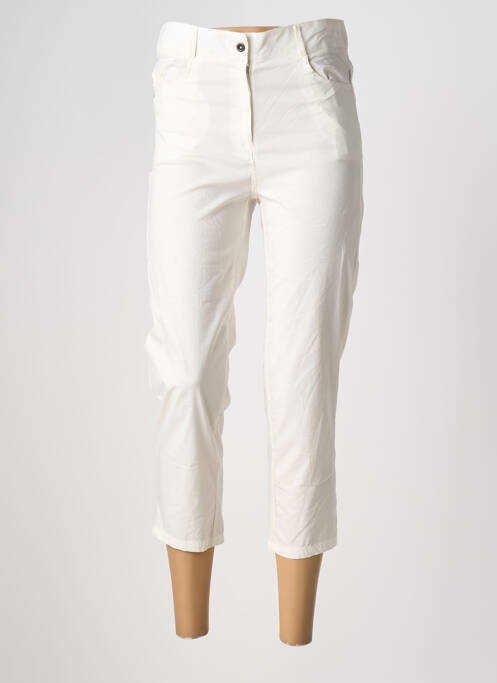 Pantalon trei sferturi buzunare alb POISSONS BLANCS femme