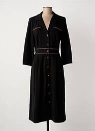 Rochie midi țesătură crep mâneci lungi negru YUKA femeie