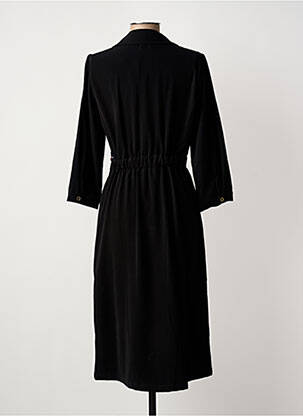 Rochie midi țesătură crep mâneci lungi negru YUKA femeie