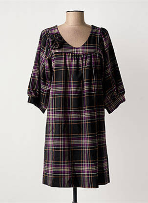 Rochie scurtă mâneci 3/4 mâneci 3/4 violet BLOCCO femeie