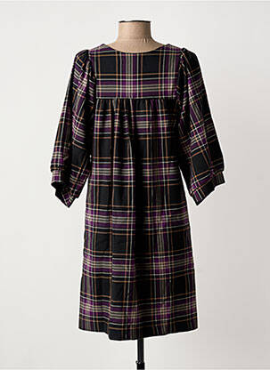 Rochie scurtă mâneci 3/4 mâneci 3/4 violet BLOCCO femeie