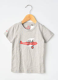 Tricou serigrafie flockată mâneci scurte gri MA LOCOMOTION garcon