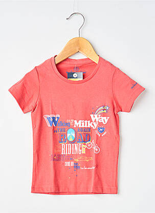 Tricou serigrafie flockată mâneci scurte roșu MA LOCOMOTION băiat