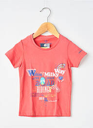 Tricou serigrafie flockată mâneci scurte roșu MA LOCOMOTION garcon
