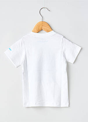Tricou serigrafie flockată mâneci scurte alb MA LOCOMOTION băiat