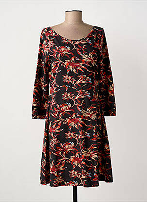 Rochie midi imprimeu floral mâneci lungi negru LA FIANCEE DU MEKONG femeie