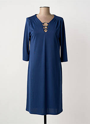 Rochie midi mâneci 3/4 mâneci 3/4 albastru DANEVA femeie