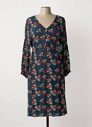 Rochie midi imprimeu floral mâneci 3/4 albastru LA FIANCEE DU MEKONG femeie